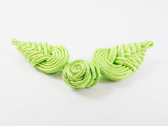 Lime Green Chinese Knot Button Closures Clasp - Soutache Cord - 1pc