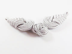 Light Gray Chinese Knot Button Closures Clasp - Soutache Cord - 1pc