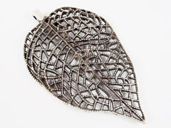 Extra Large Leaf - Matte Antique Silver Plated - 1PC