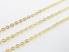 2 x 2.5mm Delicate Cable Chain  - 22k Matte Gold Plated - 1 Meter  or 3.3 Feet