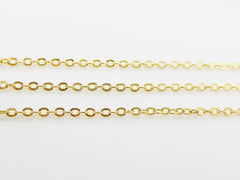 2 x 2.5mm Delicate Cable Chain  - 22k Matte Gold Plated - 1 Meter  or 3.3 Feet
