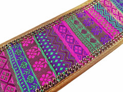 Purple Green Pink Sequin Gold Woven Silk Sari Border Trim Ribbon Golden Bronze Piping - 1 Meter  or 3.3 Feet or 1.09 Yards