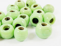20 Pale Pistachio Green Rustic Glass Bead - Traditional Turkish Artisan Handmade - 10mm - BE146
