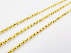 2mm Ball Chain  - 22k Matte Gold Plated - 1 Meter  or 3.3 Feet