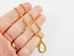 2mm Ball Chain  - 22k Matte Gold Plated - 1 Meter  or 3.3 Feet