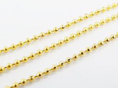 1.5mm Ball Chain, Gold Ball Chain, Thin Ball Chain, Ball Links, Bead Chain, Gold Bead Chain, 22k Matte Gold Plated - 1 Meter  or 3.3 Feet