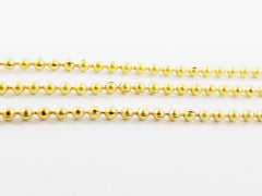 1.5mm Ball Chain, Gold Ball Chain, Thin Ball Chain, Ball Links, Bead Chain, Gold Bead Chain, 22k Matte Gold Plated - 1 Meter  or 3.3 Feet