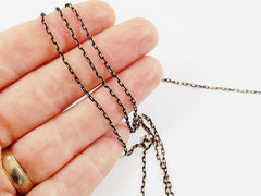 2.5 x 1mm Black Gold Brass Delicate Cable Chain - 1 Meter  or 3.3 Feet