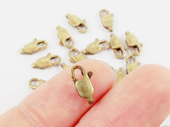 15 Antique Bronze Lobster Claw Clasps - 10 x 4mm