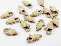 15 Antique Bronze Lobster Claw Clasps - 10 x 4mm