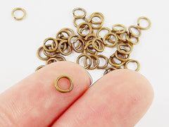 50 pcs - 5mm Antique Bronze Plated Brass Jump Rings