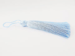 Extra Large Thick Baby Blue Thread Tassels - 4.4 inches - 113mm - 1 pc