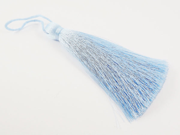 Extra Large Thick Baby Blue Thread Tassels - 4.4 inches - 113mm - 1 pc