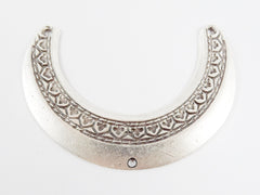 Tribal Necklace Focal Collar Blank Pendant Connector - Matte Antique Silver Plated - 1PC