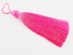 Extra Large Thick Candy Pink Thread Tassels - 4.4 inches - 113mm - 1 pc