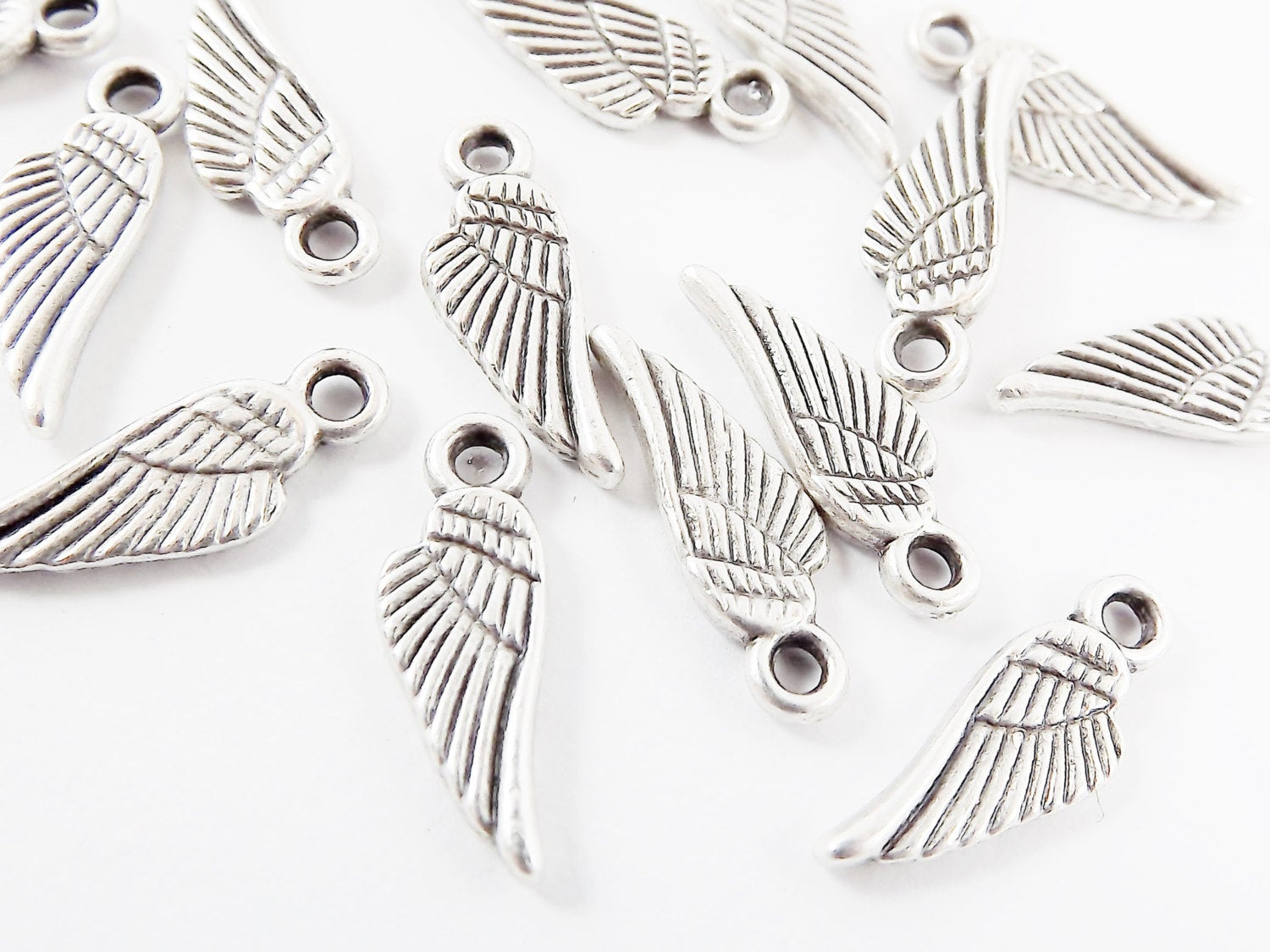 Wing Charms, Silver Wing Charms, Angel Wing Charms, Silver Angel Wing, Mini Wing Charms
