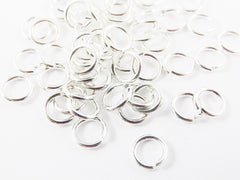 50 pcs - 6mm Bright Shiny Silver Plated Brass jumprings