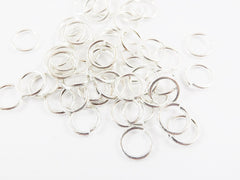 50 pcs - 7.5mm Bright Shiny Silver Plated Brass jumprings