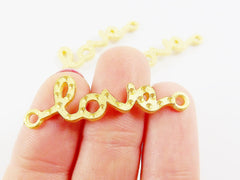 3 Dotted Love Connectors - 22k Matte Gold Plated