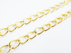 Twisted Link Curb Chain  - 22k Matte Gold Plated - 1 Meter  or 3.3 Feet