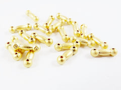 2 Hole Strand Separator Bead Spacer Bar Connector - Link Strand Connector 22k Matte Gold Plated - 20pcs