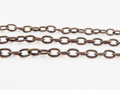 6.5 x 4mm Dark Antique Bronze Cable Chain  - 3 Meters  or 9.84 Feet