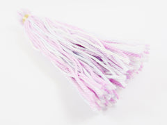 Long Pale Blue Lilac White Multi color Handmade Cotton Wool Thread Tassel - 4.5 inches - 115mm - 1pc