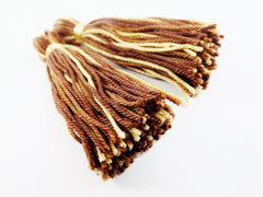 Brown Multi color Handmade Cotton Wool Thread Tassel -  3 inches - 75mm  - 2 pc