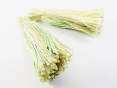 Spring Green Lemon Multi color Handmade Cotton Wool Thread Tassel -  3 inches - 75mm  - 2 pc