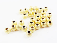 30pcs 5mm Plain Simple Round Smooth Bead Spacers - 22k Matte Gold Plated