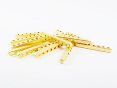 Seven Hole Plain Strand Separator Spacer Bar Connector - 7 Holes - 22k Matte Gold Plated Brass - 15pcs