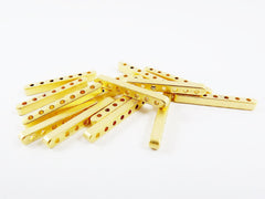 Seven Hole Plain Strand Separator Spacer Bar Connector - 7 Holes - 22k Matte Gold Plated Brass - 15pcs