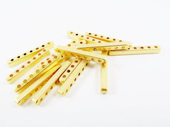 Seven Hole Plain Strand Separator Spacer Bar Connector - 7 Holes - 22k Matte Gold Plated Brass - 15pcs