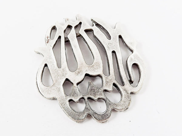 Medium Arabic Calligraphy Mashallah Pendant - Matte Antique Silver Plated