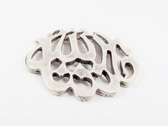 Medium Arabic Calligraphy Mashallah Pendant - Matte Antique Silver Plated