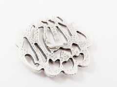 Medium Arabic Calligraphy Mashallah Pendant - Matte Antique Silver Plated