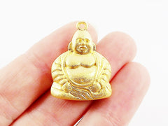 2 Gold Buddha Cap Pendant, Tassel Cap, Bead Cap, Cord Cap, Gold Cap, Gold Bead Cap - 22k Matte Gold Plated Plated