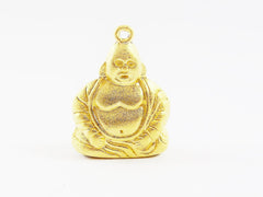 2 Gold Buddha Cap Pendant, Tassel Cap, Bead Cap, Cord Cap, Gold Cap, Gold Bead Cap - 22k Matte Gold Plated Plated
