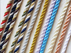 3.5mm Alaskan Blue Twisted Rayon Satin Rope Silk Braid Cord - 3 Ply Twist - 1 meters - 1.09 Yards - No:17