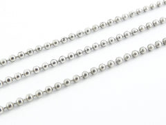 1.5mm Ball Chain  - Matte Antique Silver Plated - 1 Meter  or 3.3 Feet