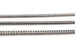 Silver Foxtail Chain, Bali Woven Rope Chain, Braided Chain, 2mm Fox Tail Snake Chain MEDIUM, Matte Antique Silver Plated, 1 Meter