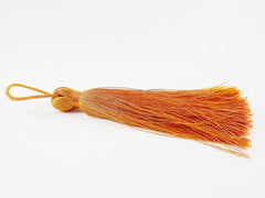 Extra Large Thick Deep Mustard Yellow Silk Thread Tassels - 4.4 inches - 113mm - 1 pc