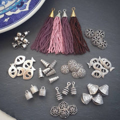 8 Cord Cone Cap Ends, Tassels Cap, Cord Ends, Cord Cover, Cord End Caps, Cord Caps, Silver Bead Caps - Matte Antique Silver Plated