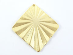 Large Corrugated Sun Burst Diamond Shaped  - 22k Matte Gold Plated - 1PC