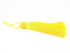 Extra Large Thick Buttercup Yellow Silk Thread Tassels - 4.4 inches - 113mm - 1 pc