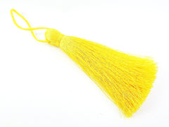 Extra Large Thick Buttercup Yellow Silk Thread Tassels - 4.4 inches - 113mm - 1 pc