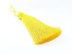 Extra Large Thick Buttercup Yellow Silk Thread Tassels - 4.4 inches - 113mm - 1 pc