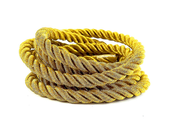 Metallic Antique Gold 5mm Twisted Rayon Rope Braid Cord - 3 Ply Twist - 1 meters - 1.09 Yards
