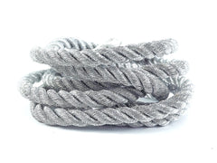 Metallic Silver Rope, 5mm Rope, Twisted Rope, Rayon Rope, Braid, Silver Cord, Metallic Cord, Jewelry Cord, 3 Ply Twist 1 meters - 1.09 Yards