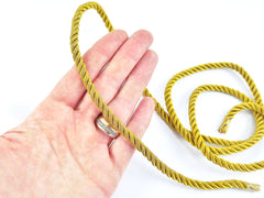 Metallic Antique Gold 5mm Twisted Rayon Rope Braid Cord - 3 Ply Twist - 1 meters - 1.09 Yards